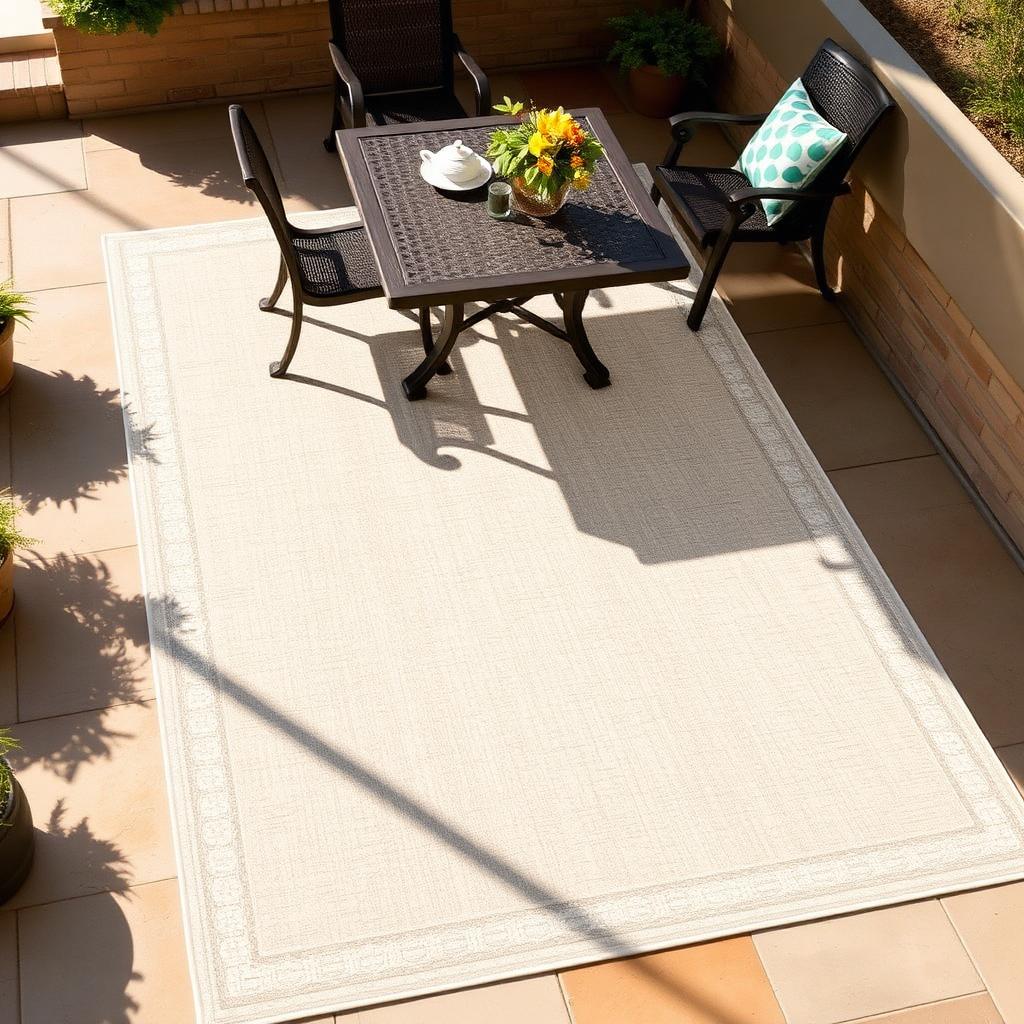 Rug on patio