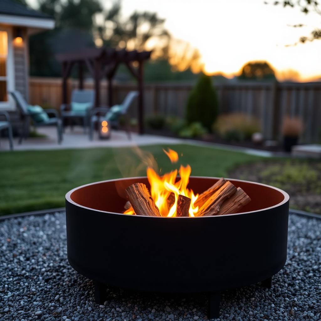 Fire pit lit