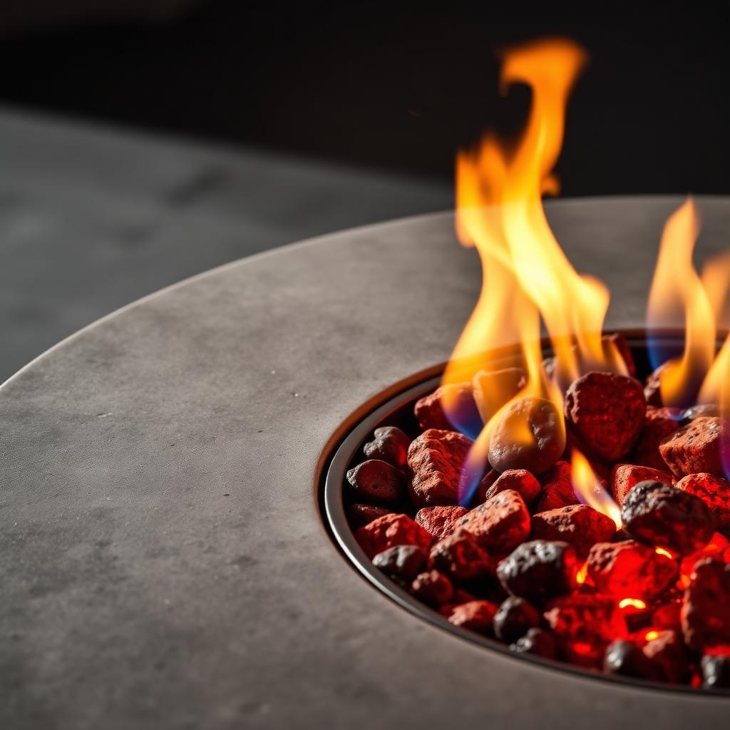 Fire pit table detail